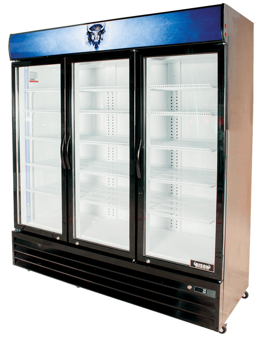 Bison Reach-in Glass Door Merchandiser Refrigerators