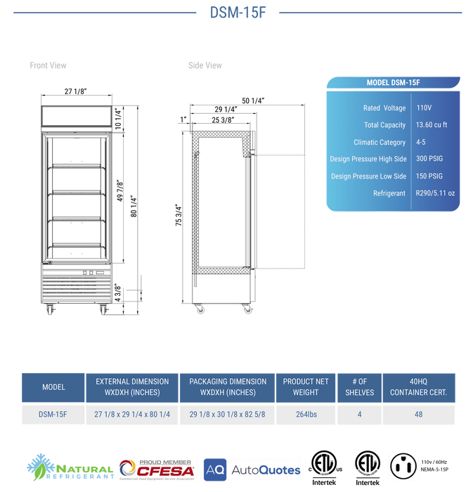 Dukers Freezer Merchandiser