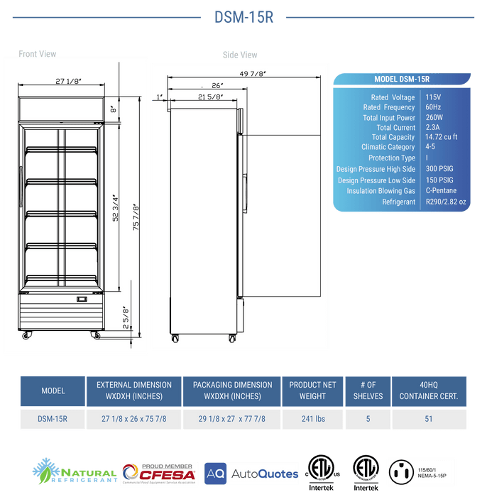 Dukers Merchandiser Refrigerator