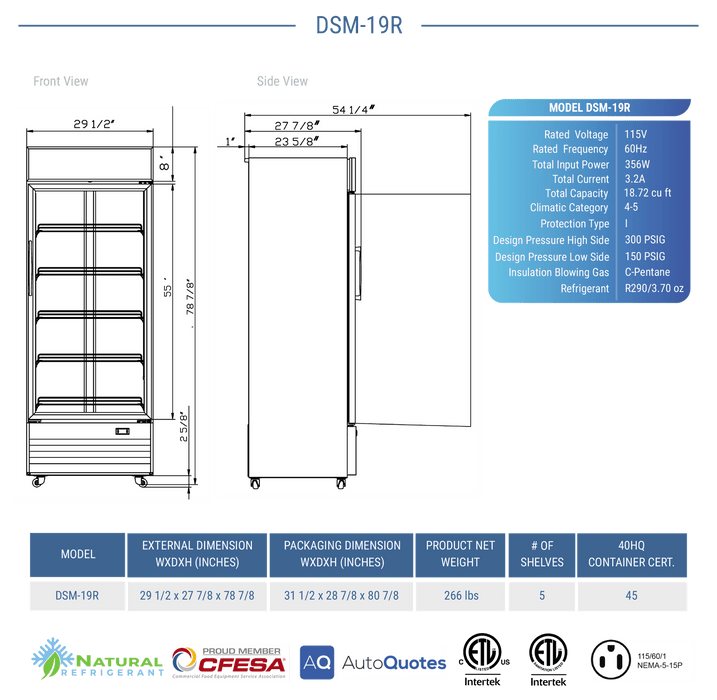 Dukers Merchandiser Refrigerator