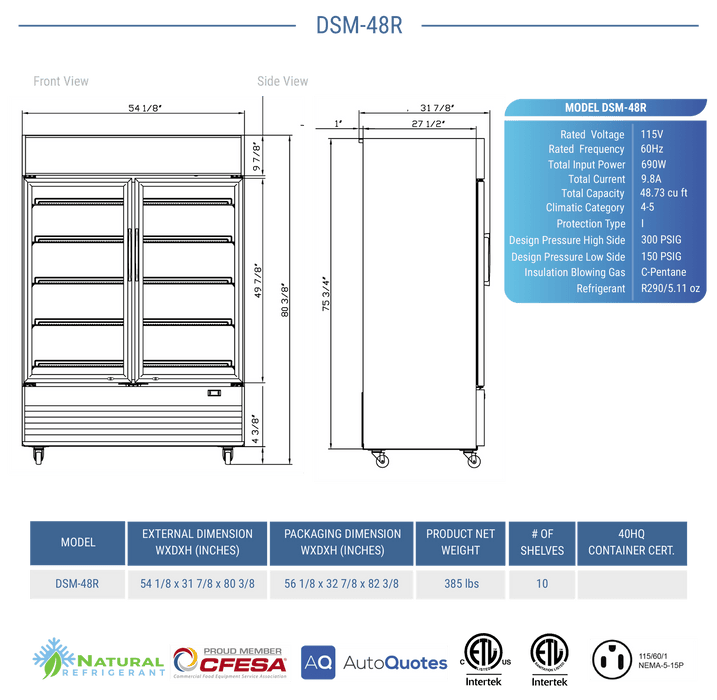 Dukers Merchandiser Refrigerator