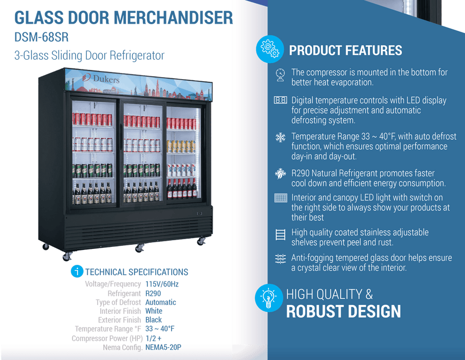 Dukers Merchandiser Refrigerator
