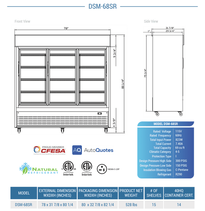 Dukers Merchandiser Refrigerator