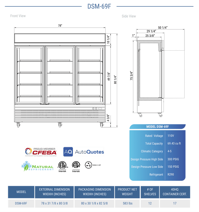 Dukers Freezer Merchandiser