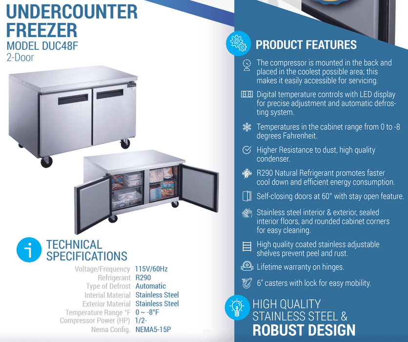 Dukers Undercounter Freezer