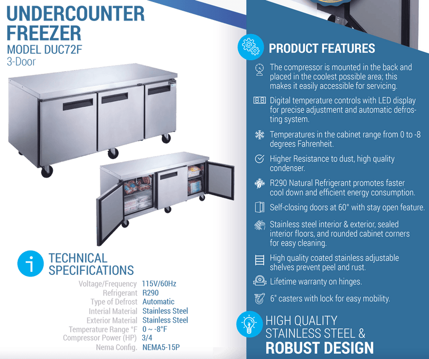 Dukers Undercounter Freezer