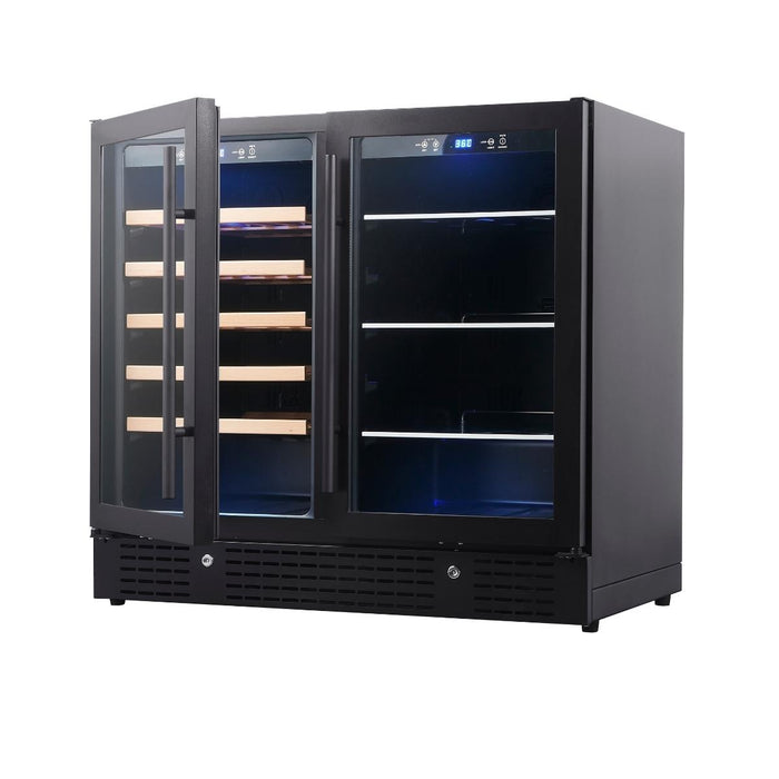 Kingsbottle Beer and Wine Cooler Combination with Low-E Glass Door