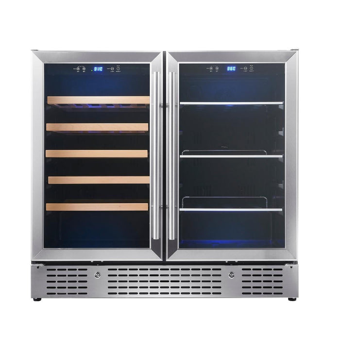 Kingsbottle Beer and Wine Cooler Combination with Low-E Glass Door
