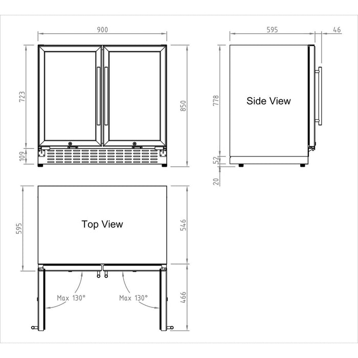 Kingsbottle Beer and Wine Cooler Combination with Low-E Glass Door