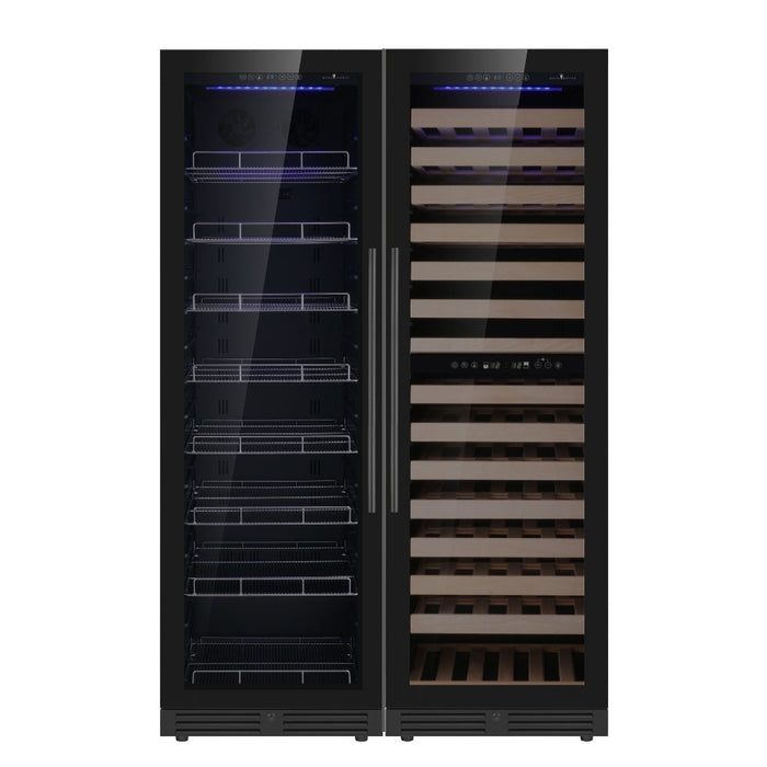 Kingsbottle Beer and Wine Cooler Combination with Low-E Glass Door