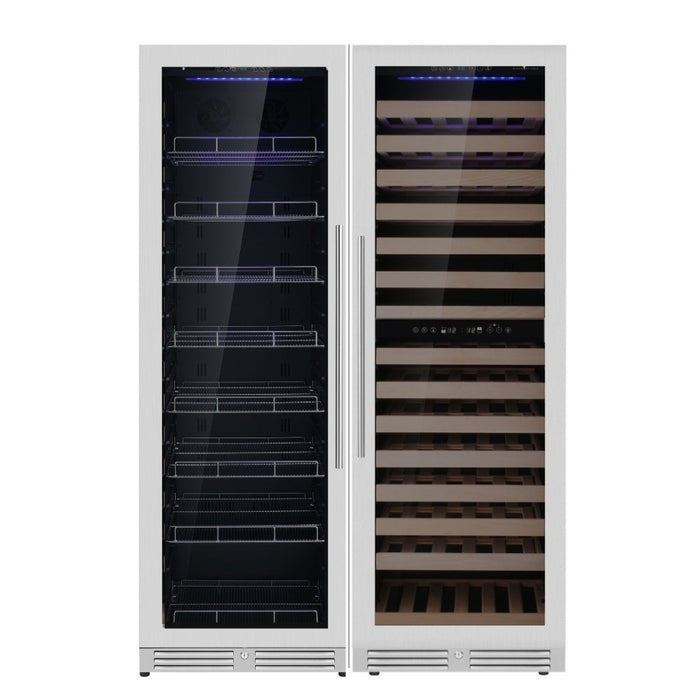 Kingsbottle Beer and Wine Cooler Combination with Low-E Glass Door