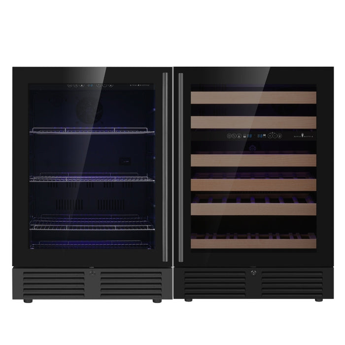 Kingsbottle 48" Ultimate Under Bench Wine Fridge and Bar Refrigerator Combo