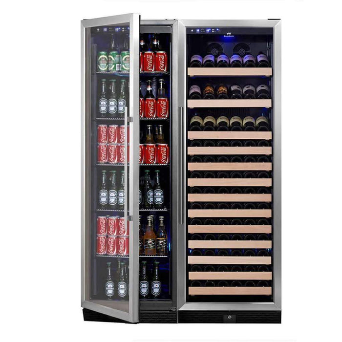 KingsBottle Wine And Beverage Refrigerator Combo With Glass Door