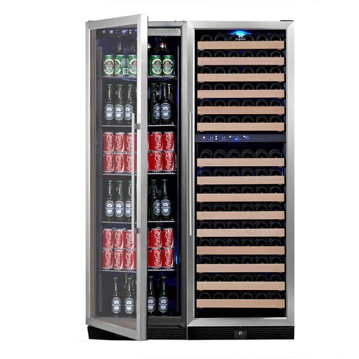 KingsBottle Wine And Beverage Refrigerator Combo With Glass Door