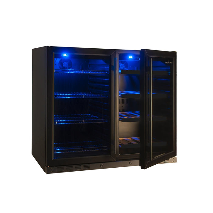 Kingsbottle 39 Inch Under Counter Wine And Beer Fridge Combo