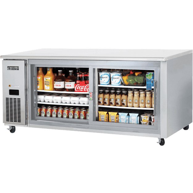 Everest Side Mount Sliding Glass Door Undercounter Refrigerator