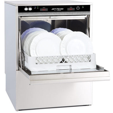 Jet Tech F-18DP High Temp Rack Undercounter Dishwasher - 24 Racks/hr, 208-240v/1ph