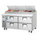 Everest EPPR2-D4 2 Section 4 Drawer Pizza Prep Table, 71 1/2""