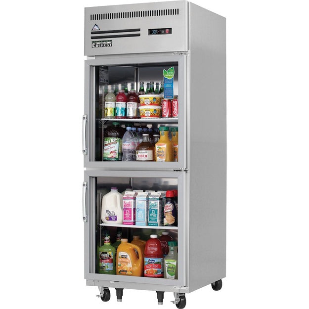 Everest Top Mounted Reach-In Glass Door Refrigerator