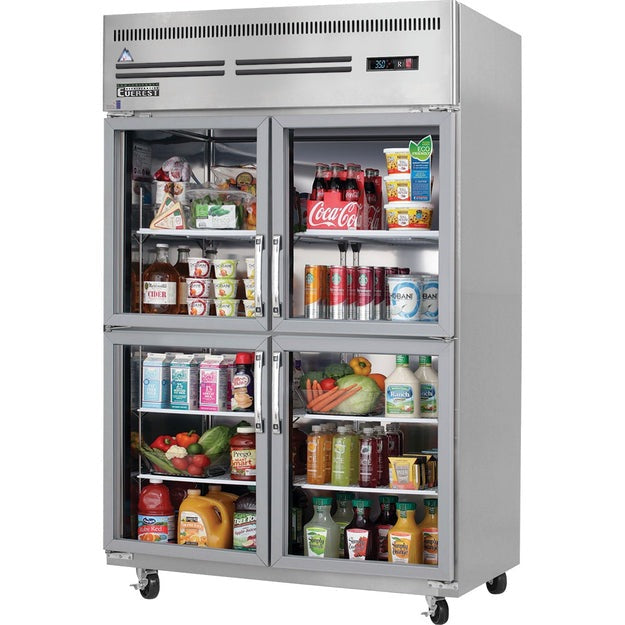 Everest Top Mounted Reach-In Glass Door Refrigerator