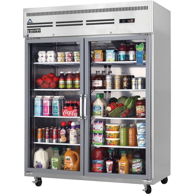 Everest Top Mounted Reach-In Glass Door Refrigerator