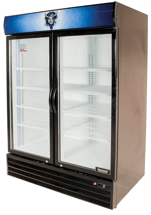 Bison Reach-in Glass Door Merchandiser Refrigerators