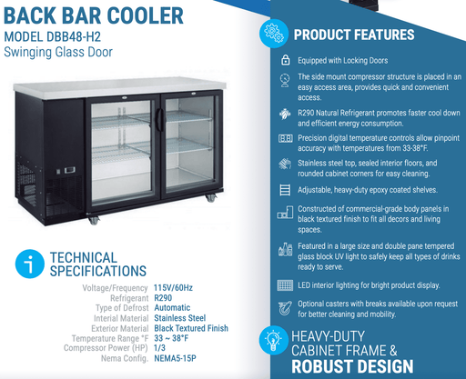 Dukers Bar & Beverage Cooler