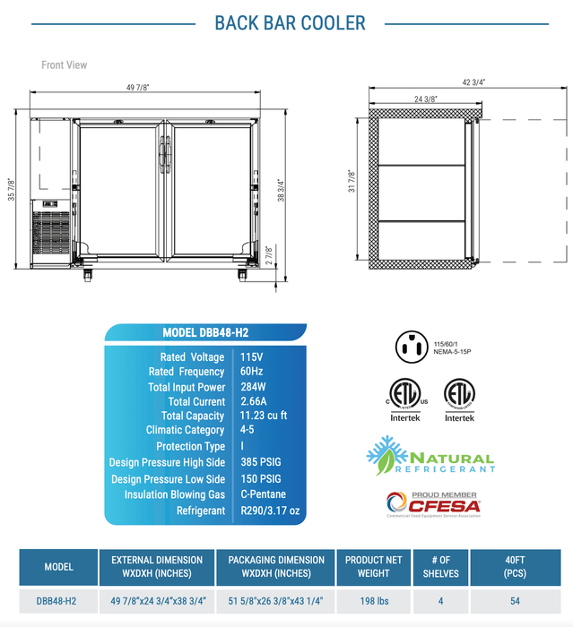 Dukers Bar & Beverage Cooler