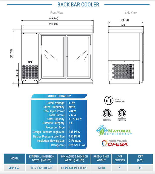 Dukers Bar & Beverage Cooler