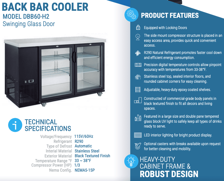 Dukers Bar & Beverage Cooler