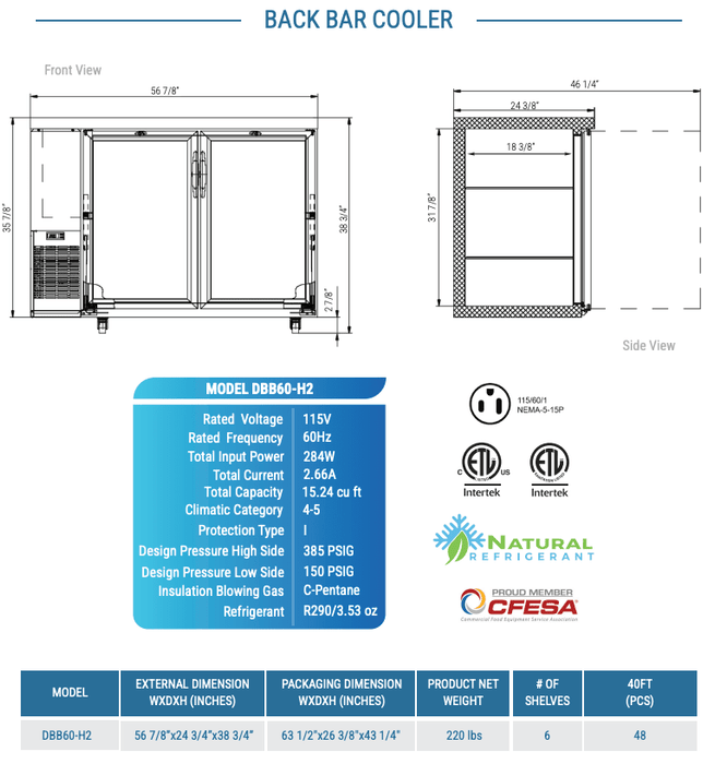 Dukers Bar & Beverage Cooler