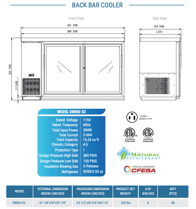 Dukers Bar & Beverage Cooler