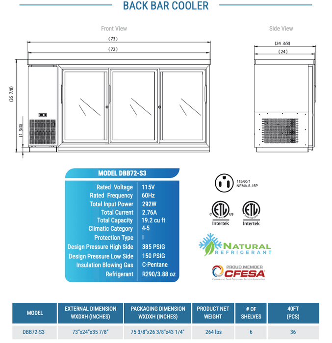 Dukers Bar & Beverage Cooler