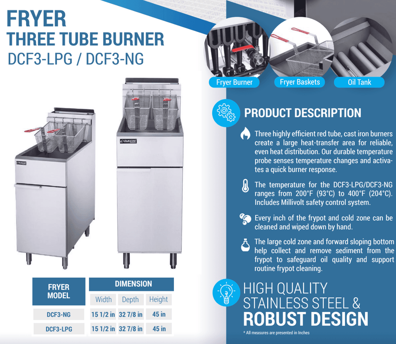 Dukers Commercial Deep Fryer