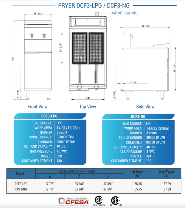 Dukers Commercial Deep Fryer