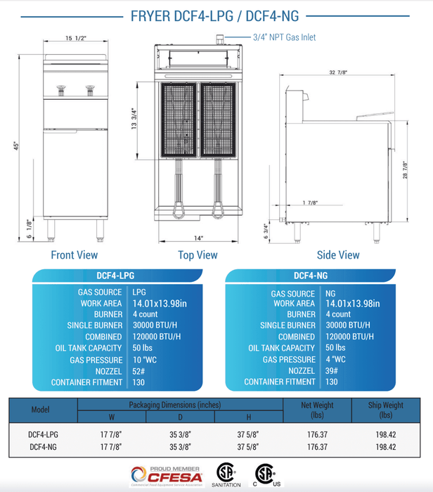 Dukers Commercial Deep Fryer