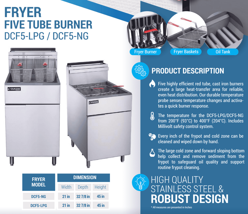 Dukers Commercial Deep Fryer