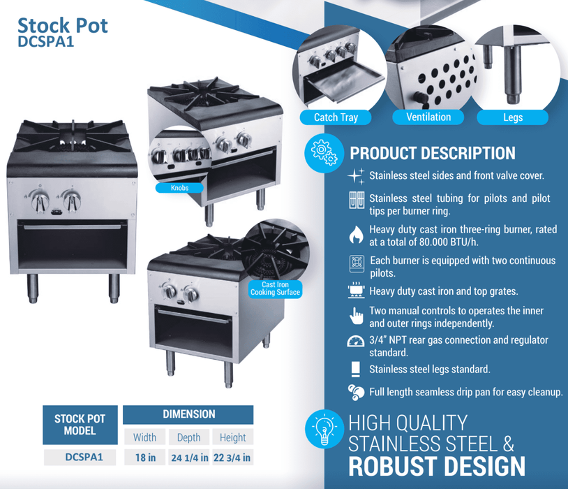 Dukers Commercial Stock Pot Range