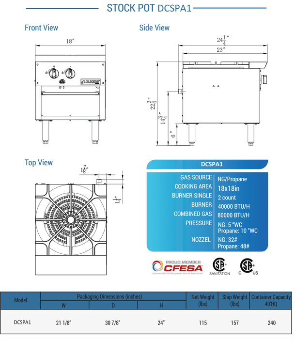 Dukers Commercial Stock Pot Range