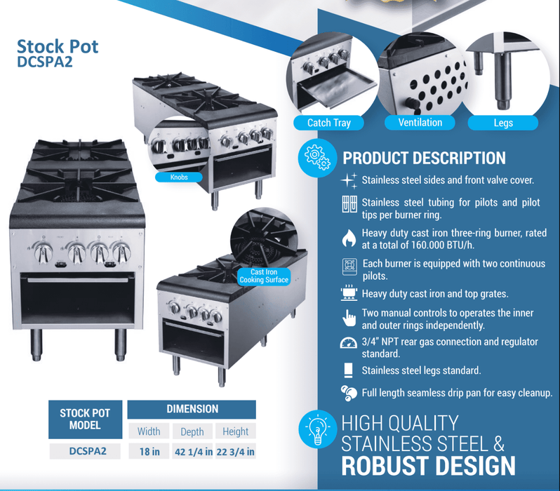 Dukers Commercial Stock Pot Range