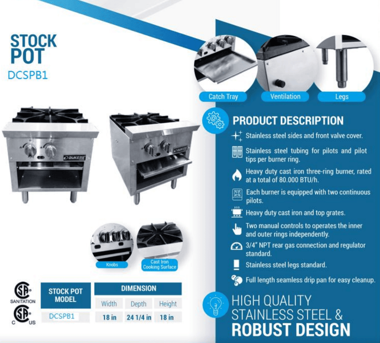 Dukers Commercial Stock Pot Range