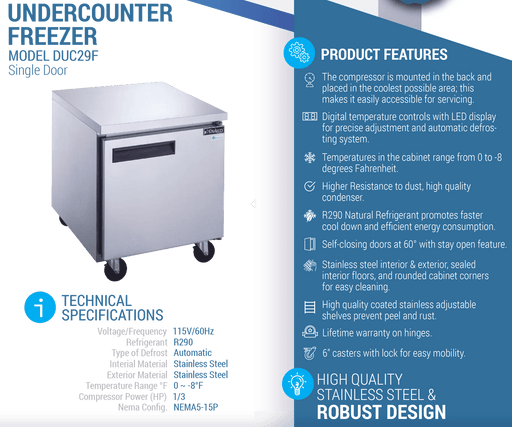 Dukers Undercounter Freezer