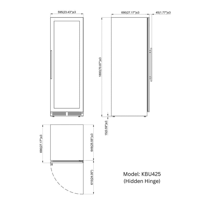 KingsBottle Beverage Refrigerator With Low-E Glass Door