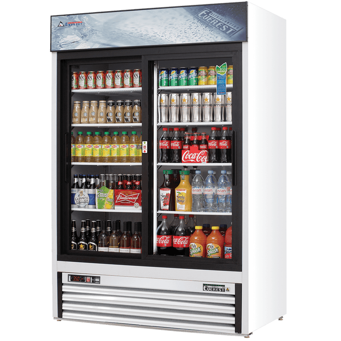 Everest EMGR48 2 Door Refrigerator Merchandiser Sliding , 48 cu ft