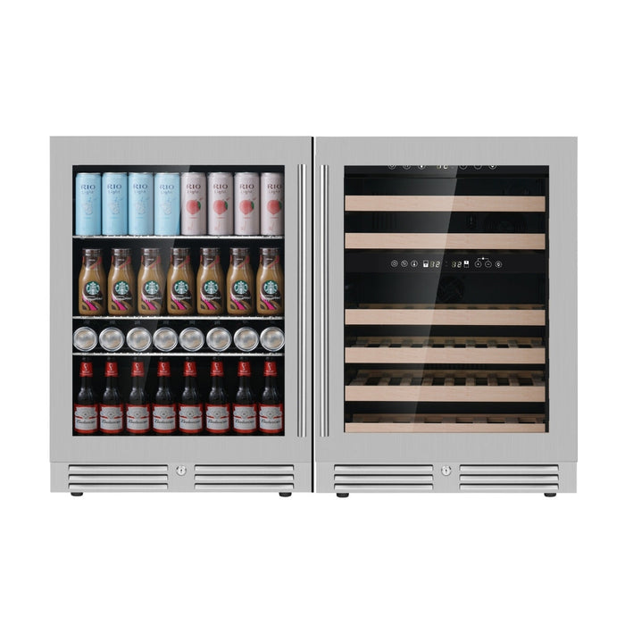 Kingsbottle 48" Ultimate Under Bench Wine Fridge and Bar Refrigerator Combo