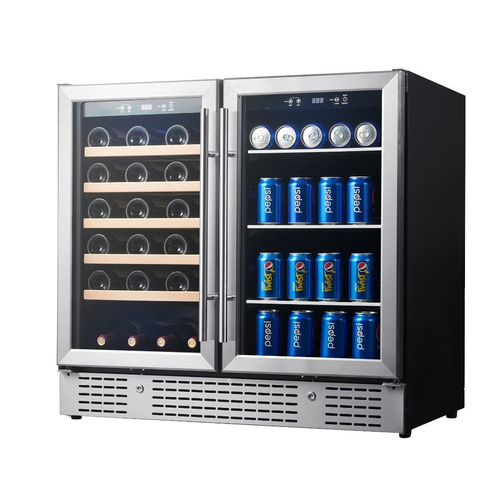 Kingsbottle Beer and Wine Cooler Combination with Low-E Glass Door