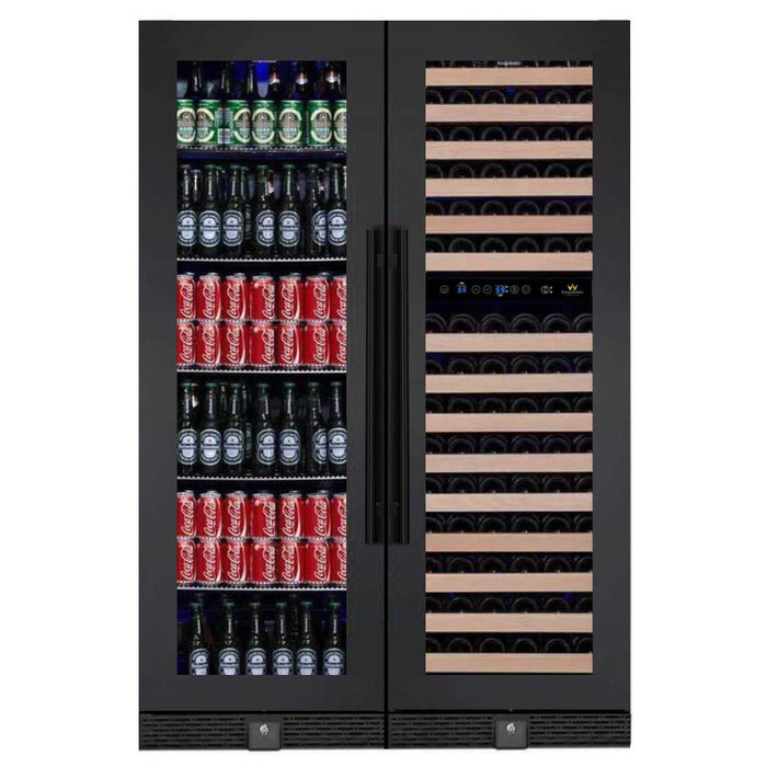 KingsBottle Wine And Beverage Refrigerator Combo With Glass Door