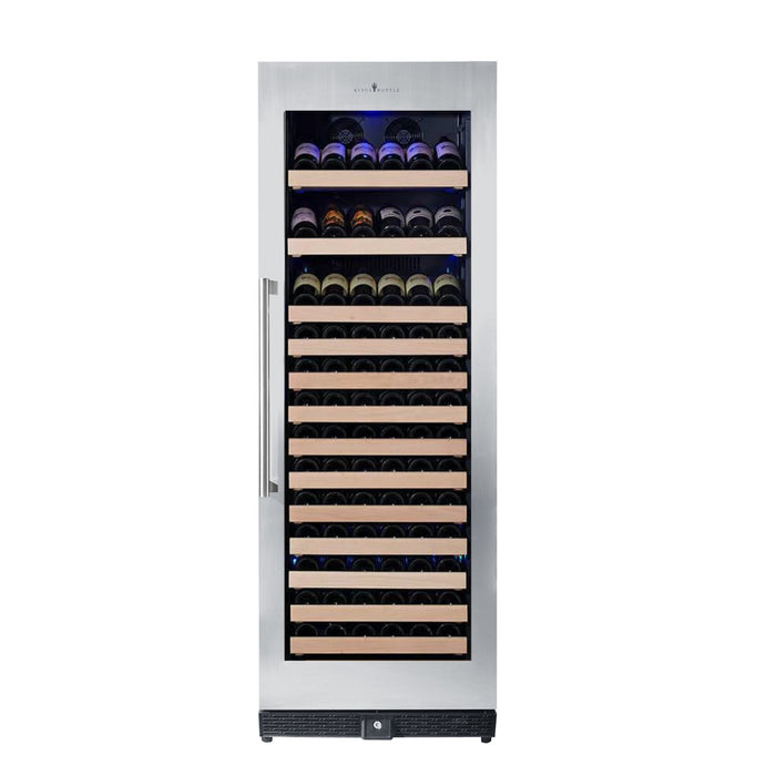 Tall Large Wine Refrigerator With Glass Door With Stainless Steel Trim ﻿