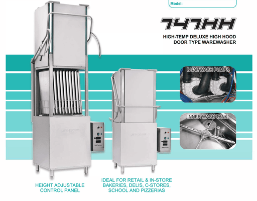 Jet-Tech 747HH High-Temperature High Hood Door-Type Warewasher