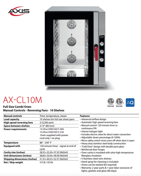 Axis Full-Size Combi Oven